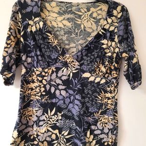 A.N.A Dark Blue Floral Top